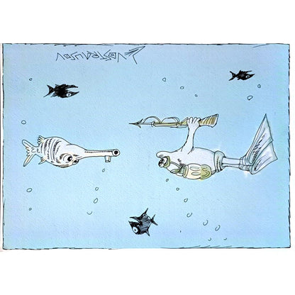 Chenzov Lev 29x21cm Orijinal Karikatür BOD00370