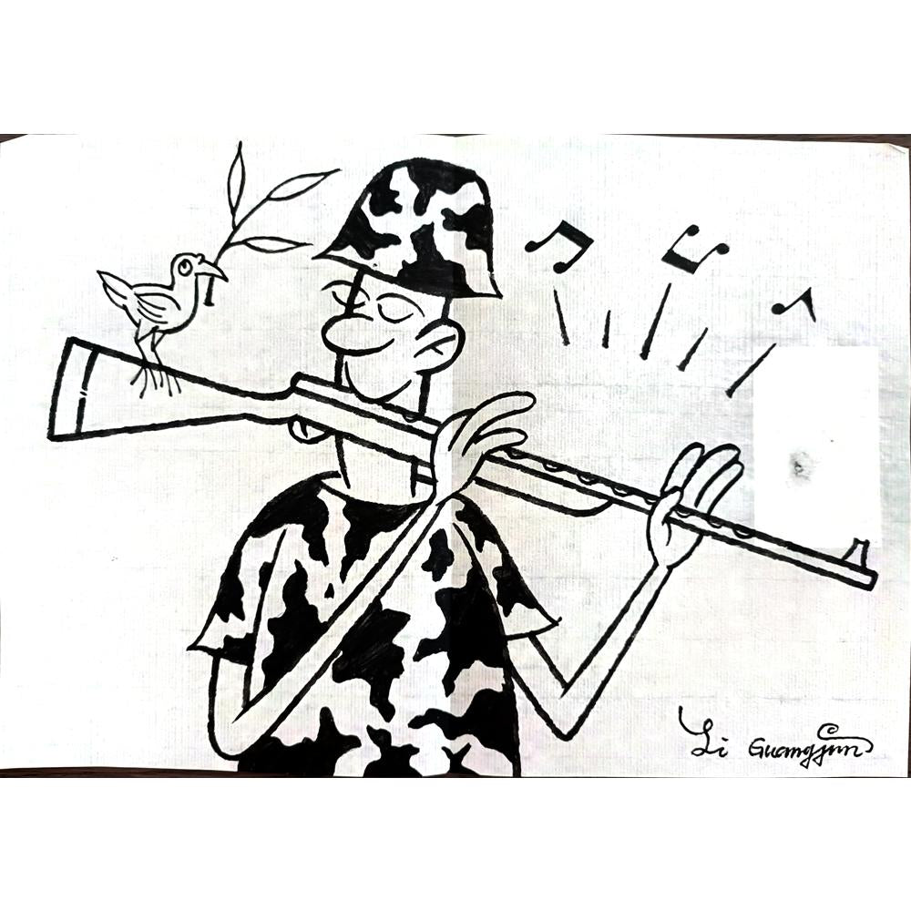 Li Guangjun 29x21cm Orijinal Karikatür BOD00373