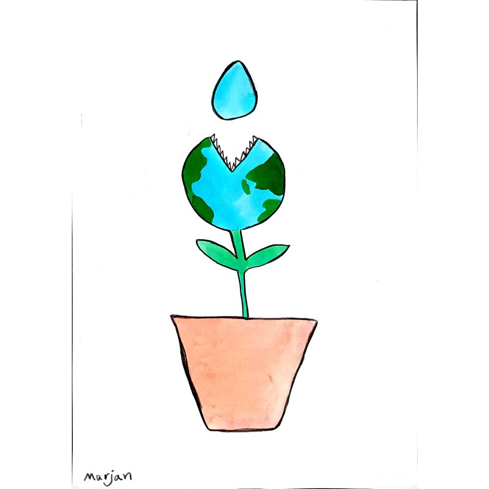 Marjan Rezaie 29x21cm Original Cartoon BOD00377