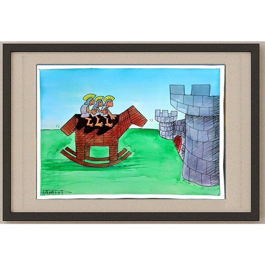 Ramin Rezaie 29x21cm Orijinal Karikatür BOD00381