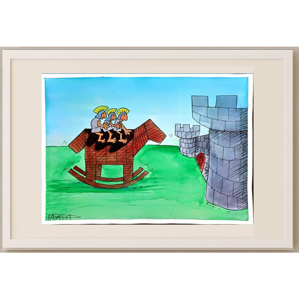 Ramin Rezaie 29x21cm Orijinal Karikatür BOD00381