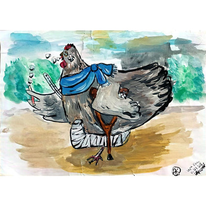 Irina Kran 29x21cm Orijinal Karikatür BOD00384