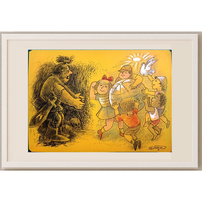 Wolfgang Schlegel 29x21cm Orijinal Karikatür BOD00387