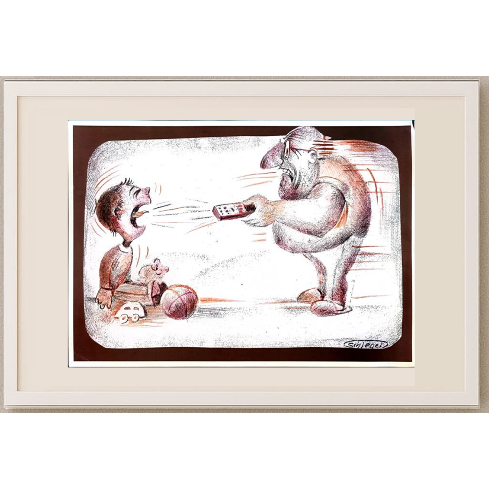 Wolfgang Schlegel 29x21cm Orijinal Karikatür BOD00389