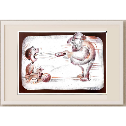 Wolfgang Schlegel 29x21cm Orijinal Karikatür BOD00389