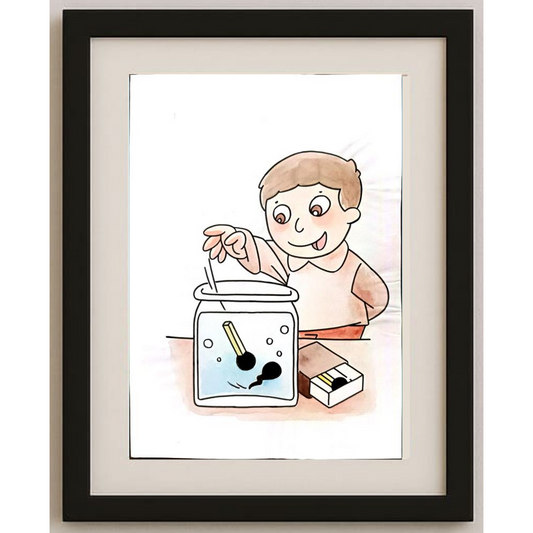 lou Pei Dong 29x21cm Orijinal Karikatür BOD00403