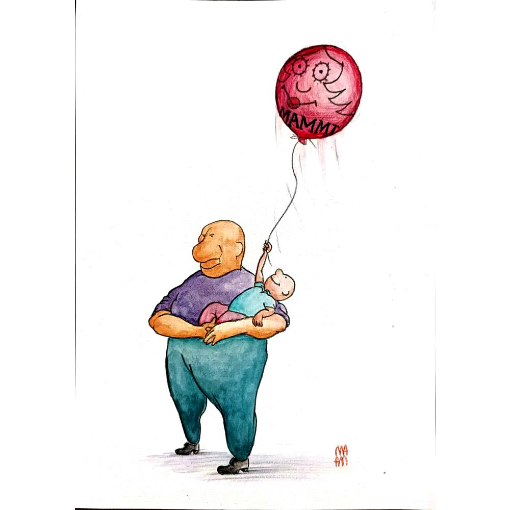 Majid Amini 35x21cm Orijinal Karikatür BOD00413