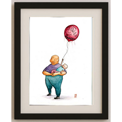 Majid Amini 35x21cm Orijinal Karikatür BOD00413
