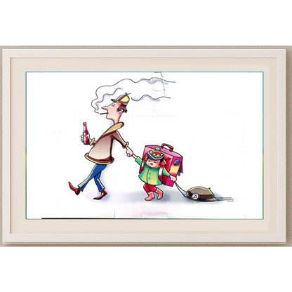 Evgeny Kran 29x21cm Orijinal Karikatür BOD00415
