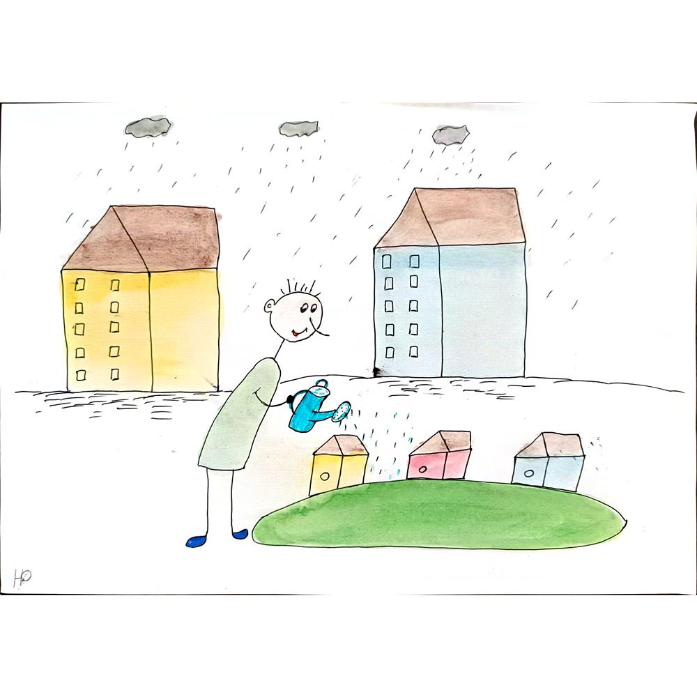 Roslyakova Nadya 29x21cm Orijinal Karikatür BOD00419