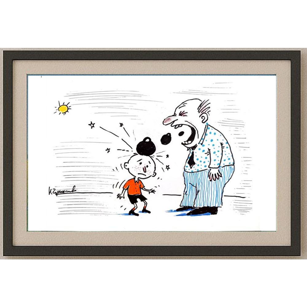 Nickolay Chernyshev 29x21cm Orijinal Karikatür BOD00432