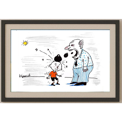 Nickolay Chernyshev 29x21cm Orijinal Karikatür BOD00432