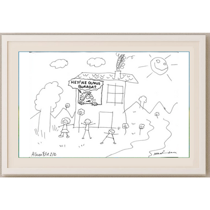 Alican Efe 29x21cm Orijinal Karikatür BOD00449