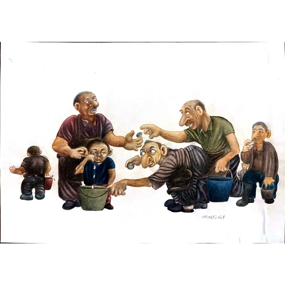 Ahmet Ümit 35x25cm Orijinal Karikatür BOD00451