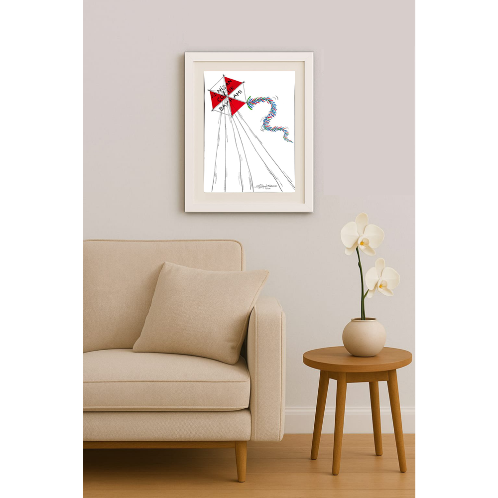 Mete Ağaoğlu 39x30cm Orijinal Karikatür BOD00454