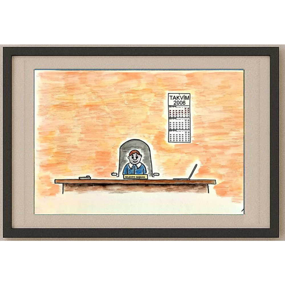Atilla Efendioğlu 29x21cm Orijinal Karikatür BOD00455