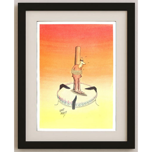 Ümit Müfit Dinçay 29x21cm Orijinal Karikatür BOD00464