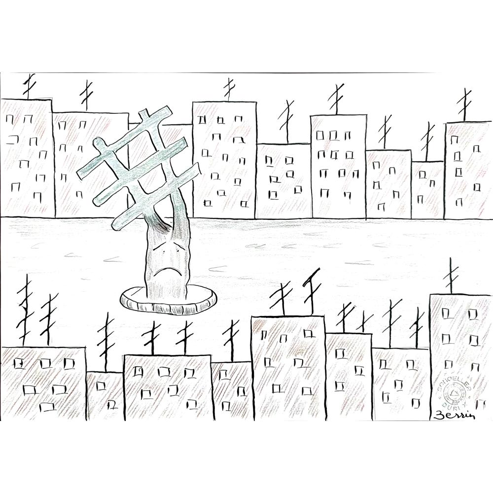 Zerrin Tığlıoğlu 29x21cm Orijinal Karikatür BOD00465