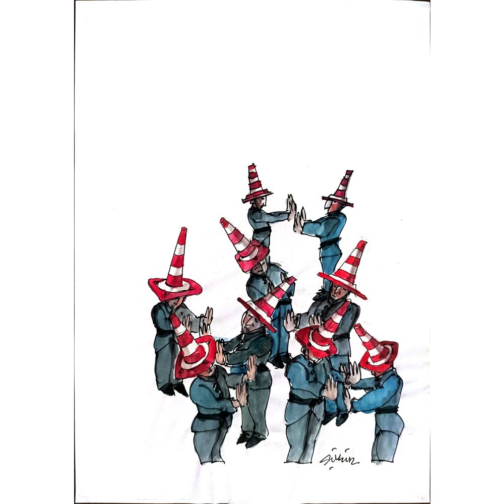 Mehmet Şüküroğlu 29x21cm Orijinal Karikatür BOD00466