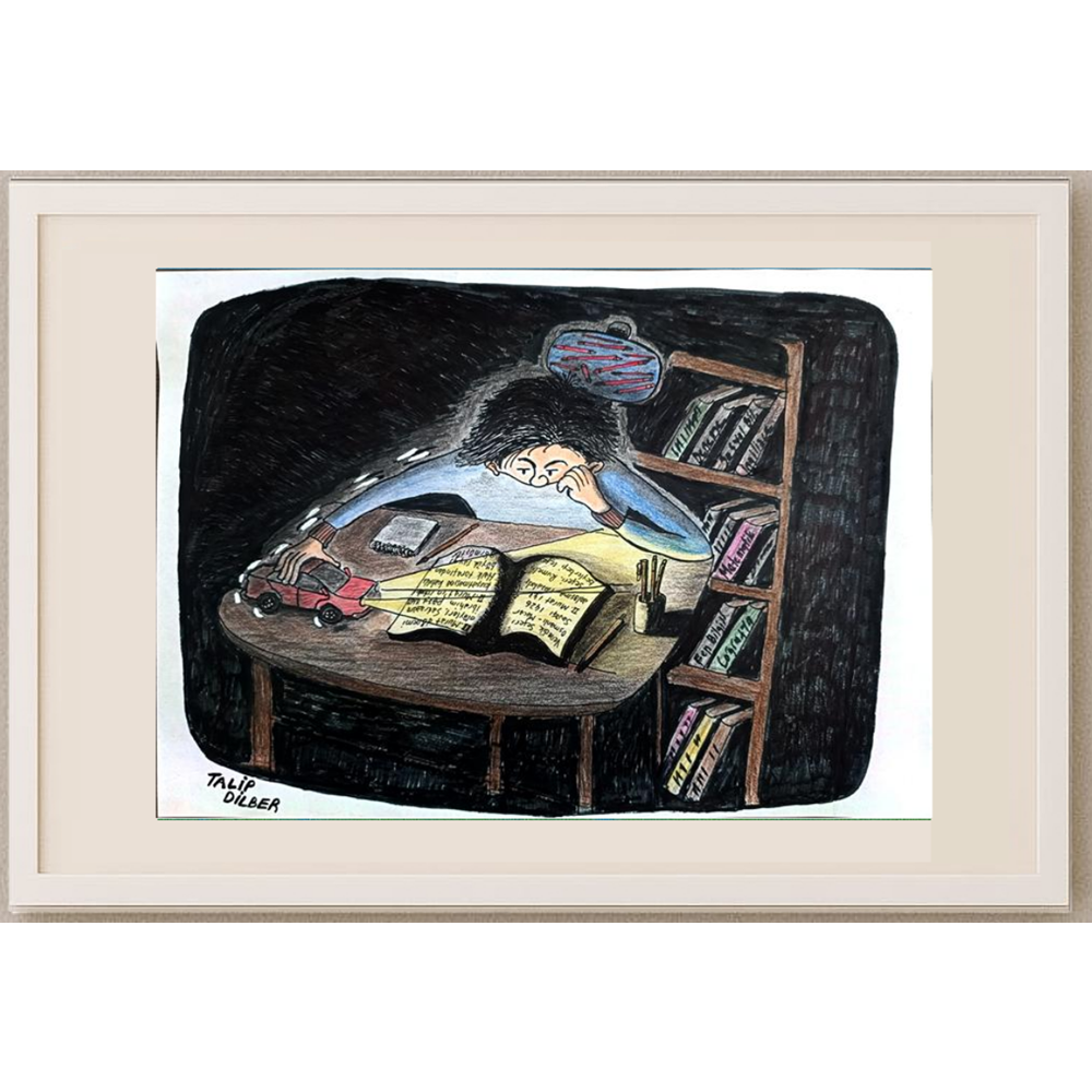 Talip Dilber 29x21cm Orijinal Karikatür BOD00467