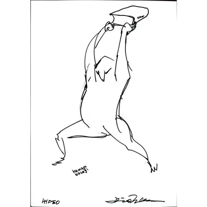 Hideo 29x21cm Orijinal Karikatür BOD00473