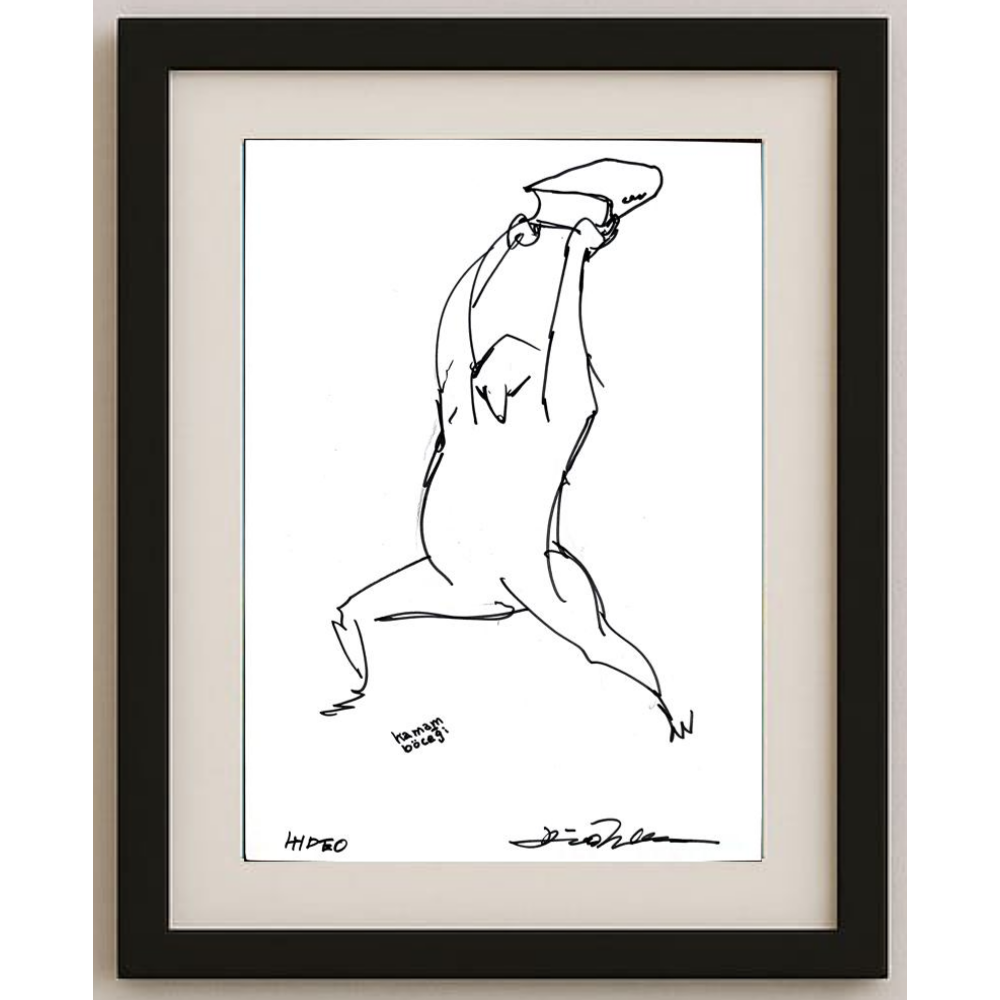 Hideo 29x21cm Orijinal Karikatür BOD00473