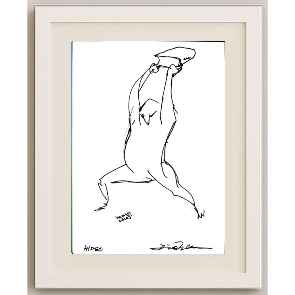 Hideo 29x21cm Orijinal Karikatür BOD00473