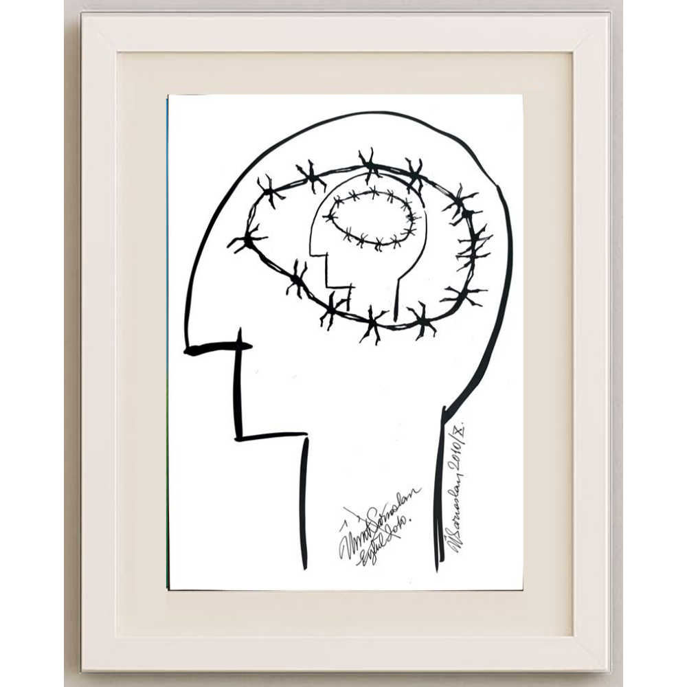 Ümit Sarıaslan 29x21cm Orijinal Karikatür BOD00478
