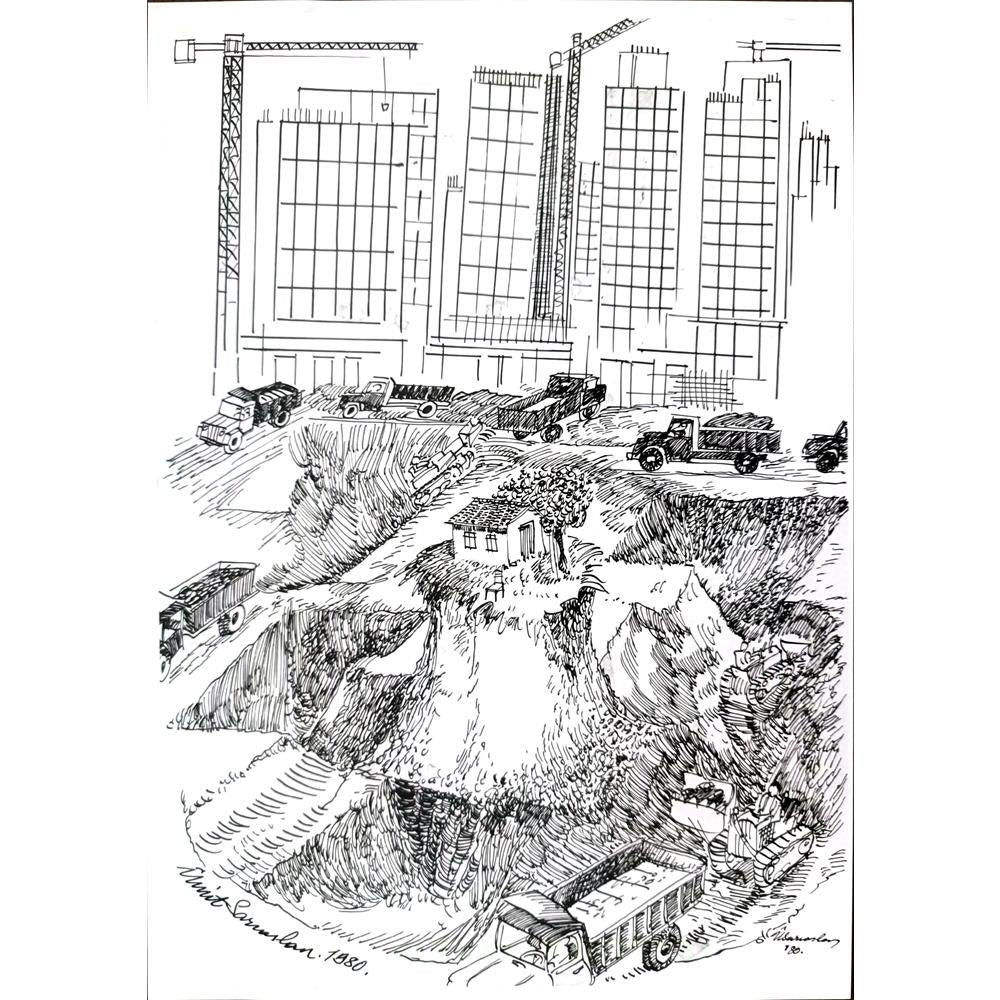Ümit Sarıaslan 29x21cm Orijinal Karikatür BOD00480