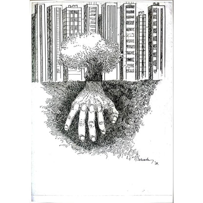 Ümit Sarıaslan 29x21cm Orijinal Karikatür BOD00481