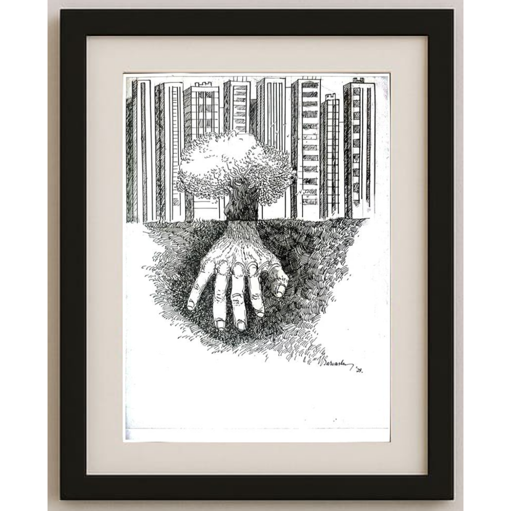 Ümit Sarıaslan 29x21cm Orijinal Karikatür BOD00481