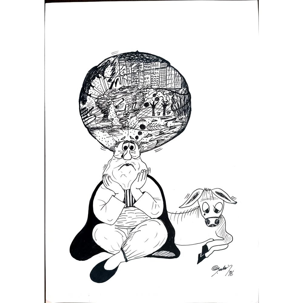 Ekin Olcay Sahin 31x24cm Orijinal Karikatür BOD00498