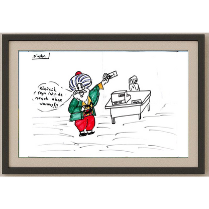 Emrah Sami Seçil 29x21cm Orijinal Karikatür BOD00509