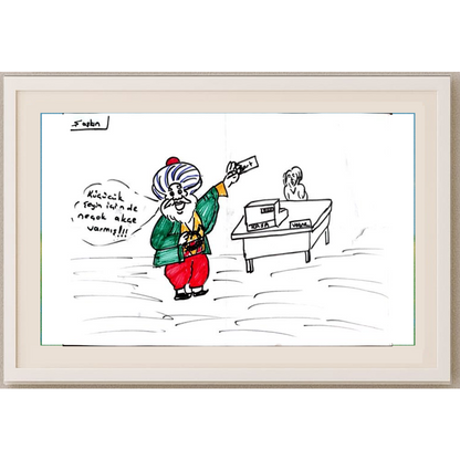 Emrah Sami Seçil 29x21cm Orijinal Karikatür BOD00509