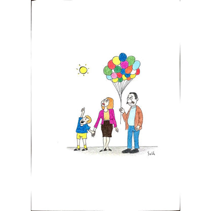 Salih Kütükçü 29x21cm Orijinal Karikatür BOD00510