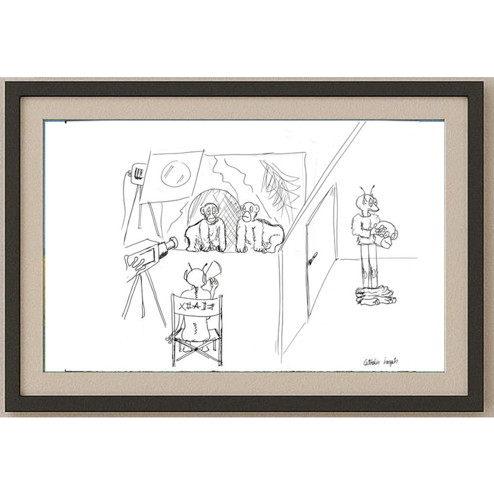 Gültekin İrengün 35x25cm Orijinal Karikatür BOD00515