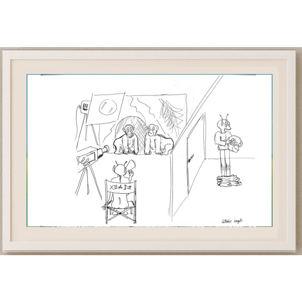 Gültekin İrengün 35x25cm Orijinal Karikatür BOD00515