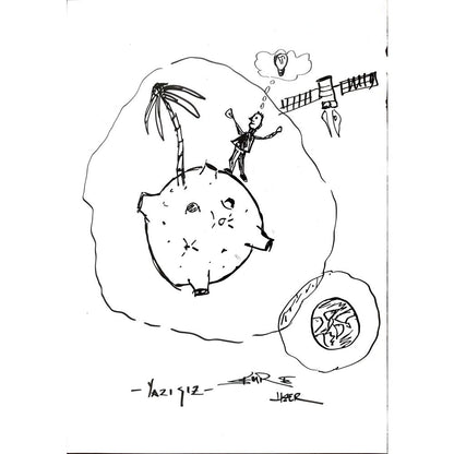 Emre Uzer 35x25cm Orijinal Karikatür BOD00517