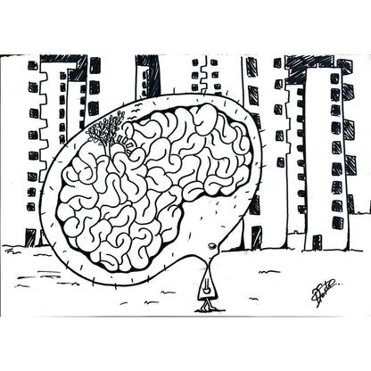 Demet Taşkan 35x25cm Orijinal Karikatür BOD00519