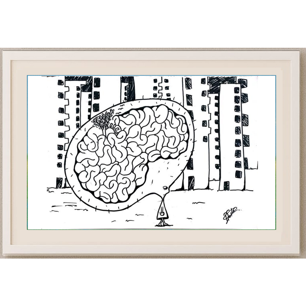 Demet Taşkan 35x25cm Orijinal Karikatür BOD00519