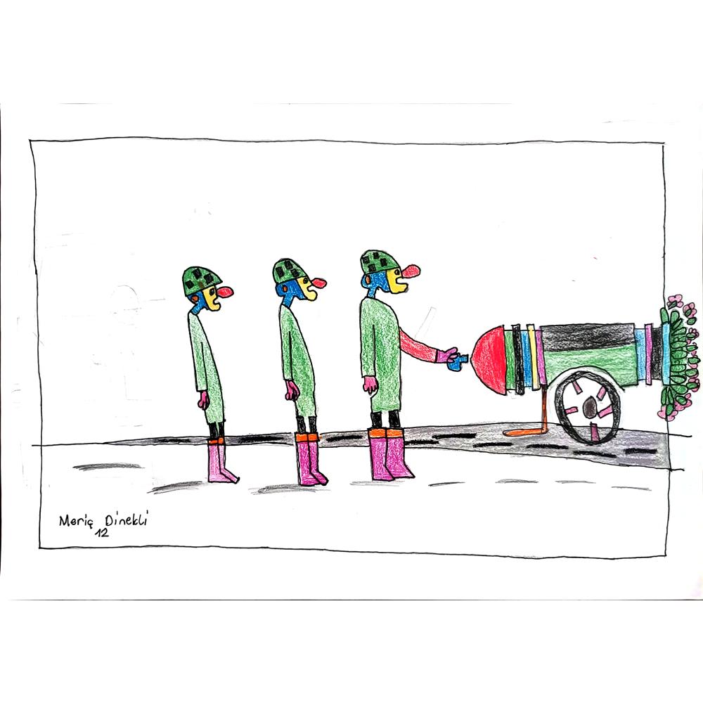 Meriç Dinekli 29x21cm Orijinal Karikatür BOD00546