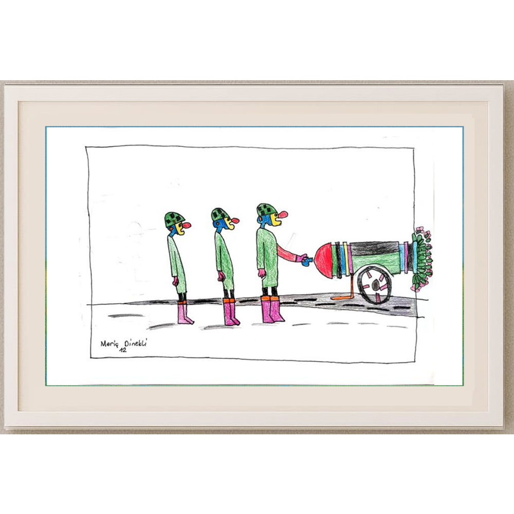 Meriç Dinekli 29x21cm Orijinal Karikatür BOD00546