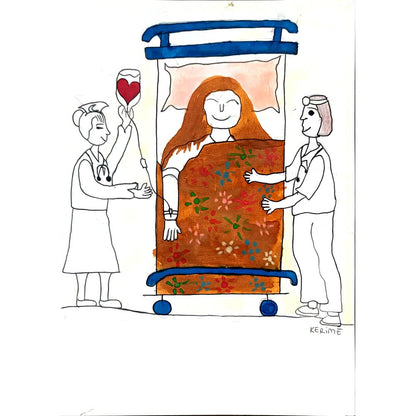 Kerime Akgün 29x21cm Orijinal Karikatür BOD00549