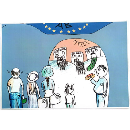 Naz Koral 43x30cm Orijinal Karikatür BOD00563