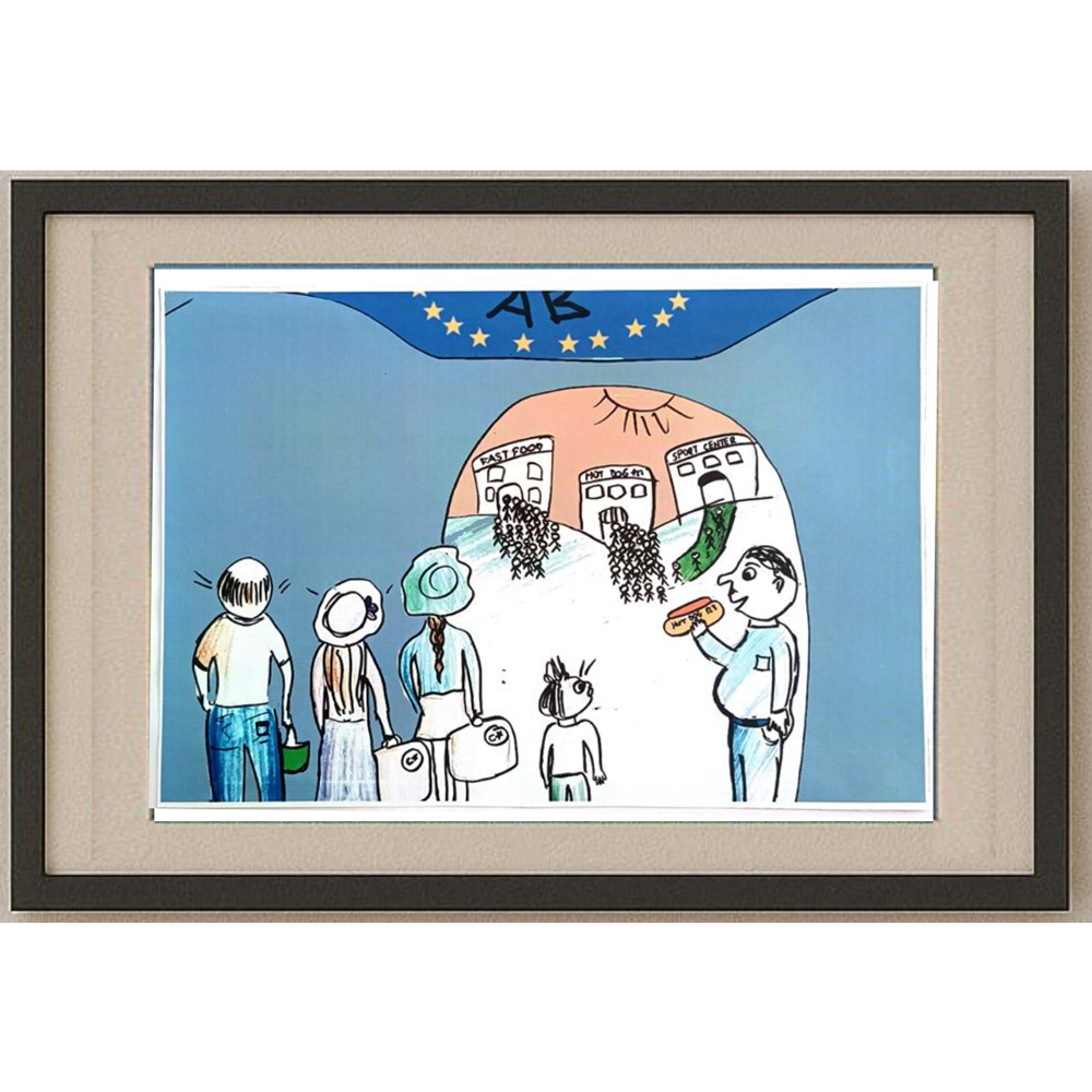 Naz Koral 43x30cm Orijinal Karikatür BOD00563