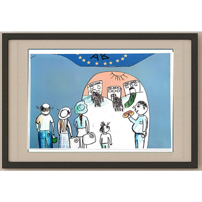 Naz Koral 43x30cm Orijinal Karikatür BOD00563
