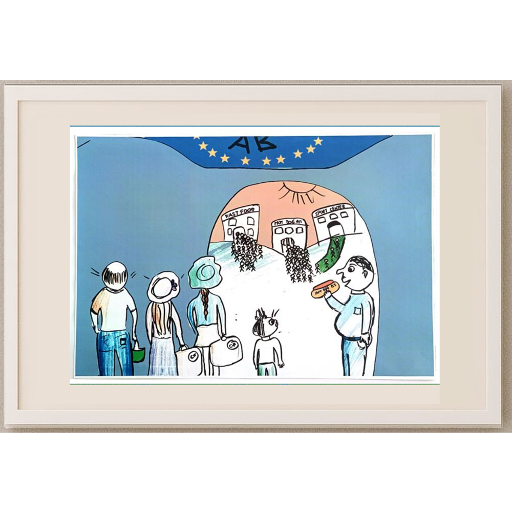 Naz Koral 43x30cm Orijinal Karikatür BOD00563