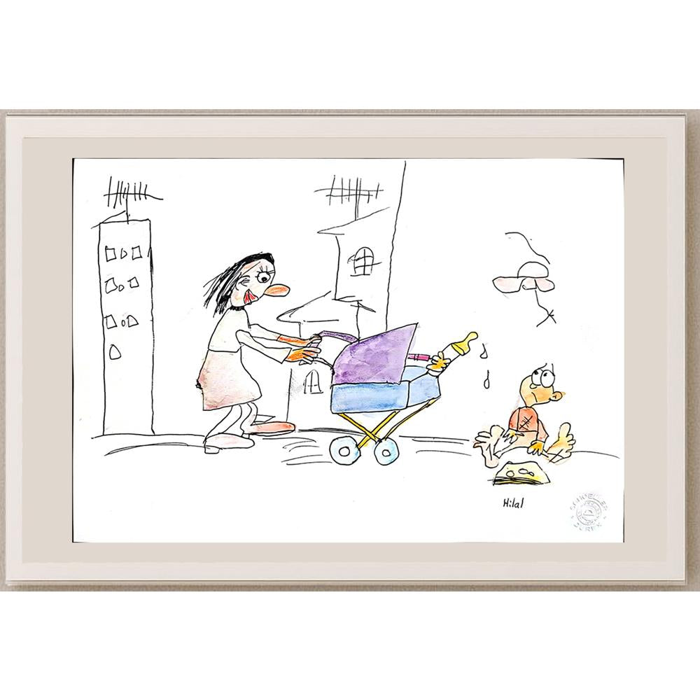 Hilal Yıldız 29x21cm Orijinal Karikatür BOD00565