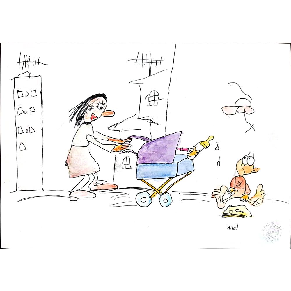 Hilal Yıldız 29x21cm Orijinal Karikatür BOD00565