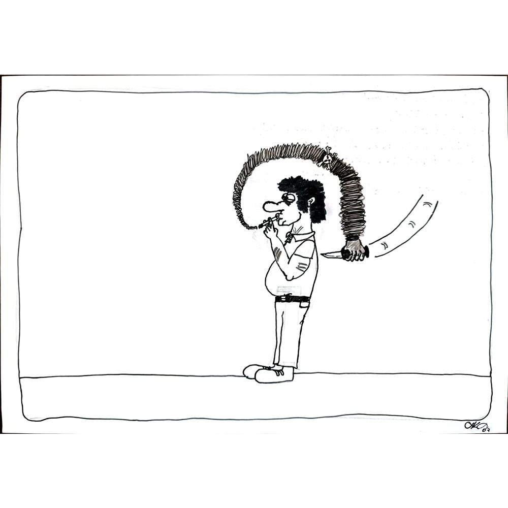 Ali Kerem Atalay 29x21cm Orijinal Karikatür BOD00568